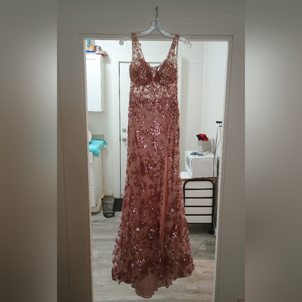 Morilee designer Pink Prom dress - Picture 3 of 9